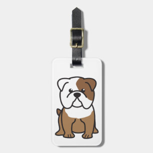 Bulldogghundtecknad Bagagebricka
