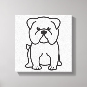 Bulldogghundtecknad Canvastryck
