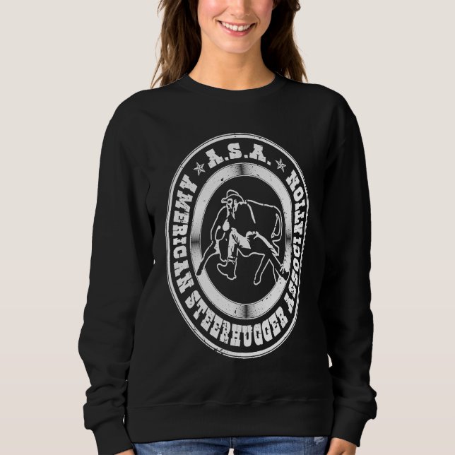 Bulldogging Steerhugger Association  Steer Wrestli T Shirt (Framsida)