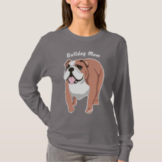Bulldoggmammakvinna T-tröja för långärmad T Shirt