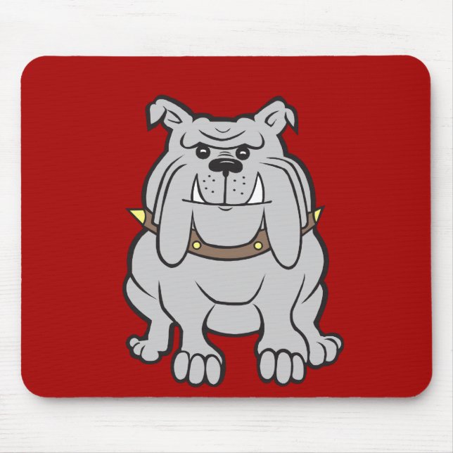 Bulldoggmaskot på röda hund älskaregåvor musmatta (Framsidan)