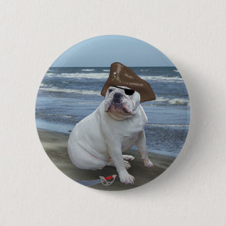 Bulldoggpirat på stranden knapp