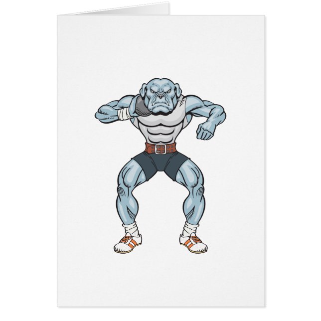 bulldoggshotputter hälsningskort (Framsidan)