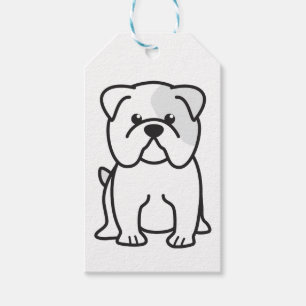 Bulldoggtecknad Presentetikett