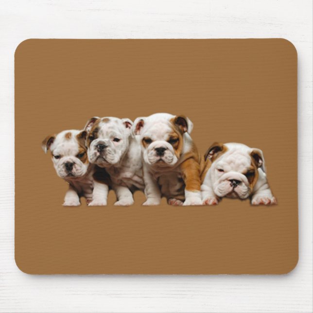 Bulldoggvalpar Mousepad Musmatta (Framsidan)
