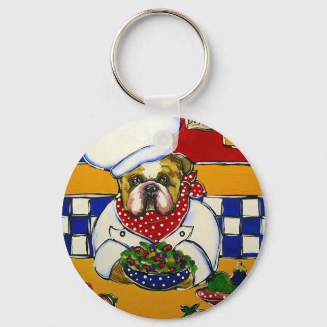 Bulldogkock Nyckelring (Framsida)