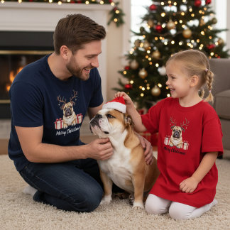 Bulldogrenindeer - Engelsk Bulldog T Shirt