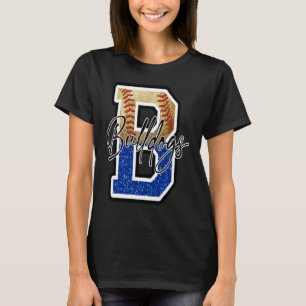 Bulldogs Baseboll Lag Maskot Stolthet Skolanda T Shirt