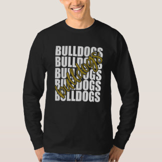 Bulldogs Gold School Sports Fan Team Spirit T Shirt