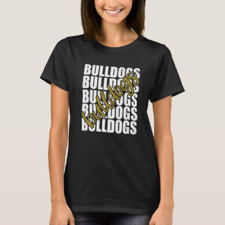 Bulldogs Gold School Sports Fan Team Spirit T Shirt