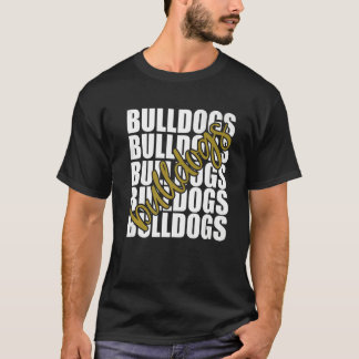 Bulldogs Gold School Sports Fan Team Spirit T Shirt