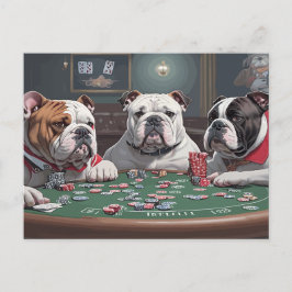 Bulldogs playing poker helg vykort