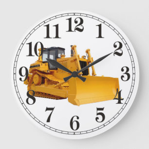 Bulldozer-bild för väggklocka