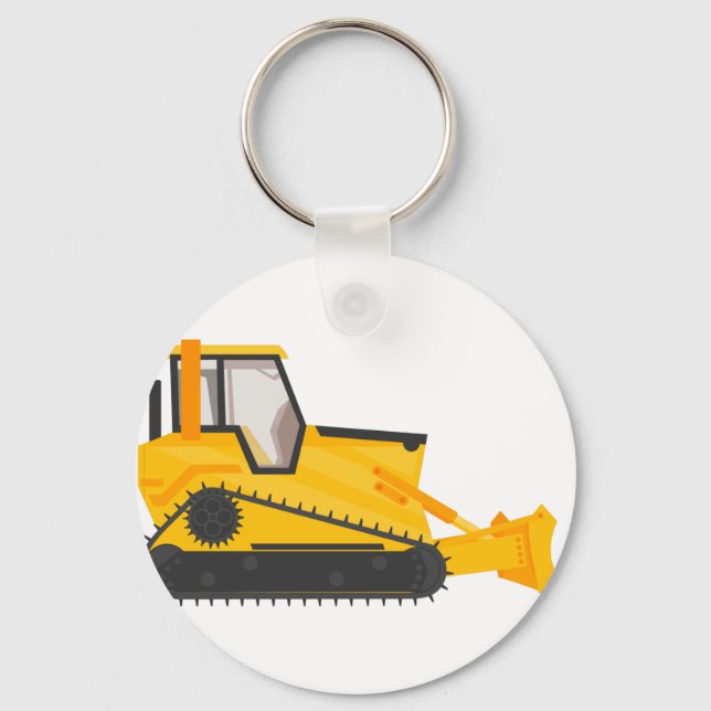 Bulldozer Construction Maskin Nyckelring (Framsida)