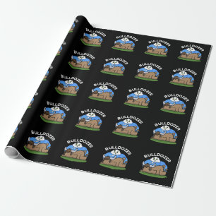 Bulldozer Funny Animal Bull Pun Mörk BG Presentpapper