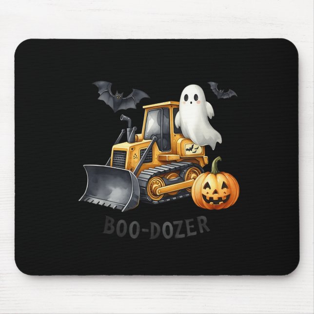 Bulldozer Halloween Boo Dozer Construction Lastbil Musmatta (Framsidan)