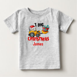 Bulldozer jag älskar jul personlig t-shirt