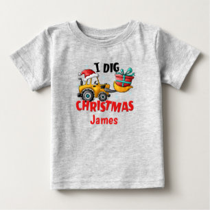 Bulldozer jag älskar jul personlig t-shirt