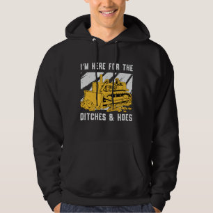 Bulldozer jag är här för Ditches Construction Hoodie