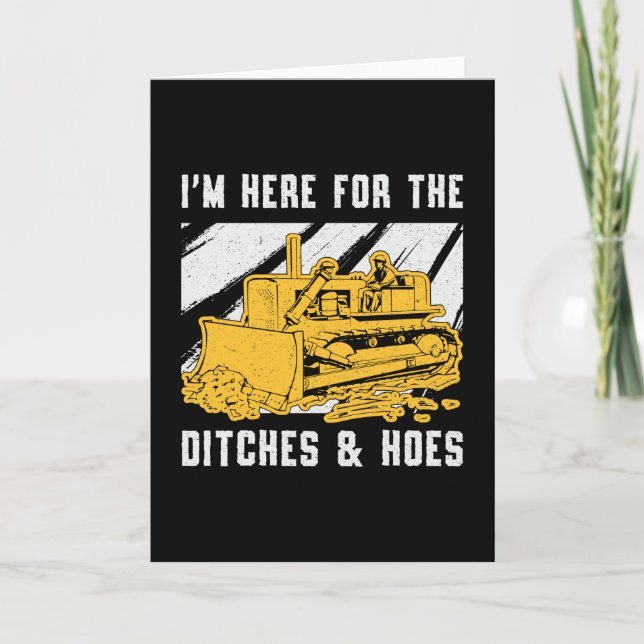 Bulldozer jag är här för Ditches Construction Kort (Framsida)