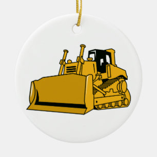 Bulldozer Julgransprydnad Keramik