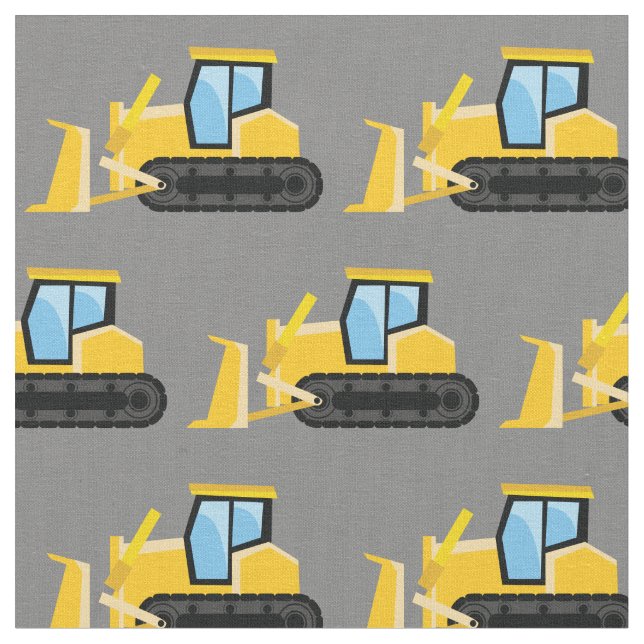 Bulldozer Kids Boys Construction Lastbil Fordon Tyg (Närbild)
