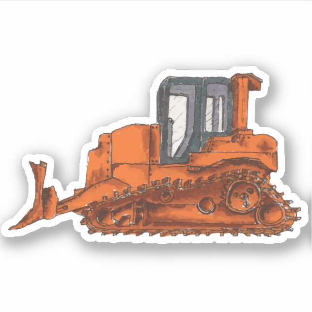 Bulldozer Klistermärken (Framsida)