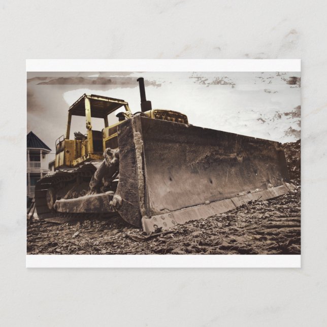 Bulldozer-kort Vykort (Framsida)