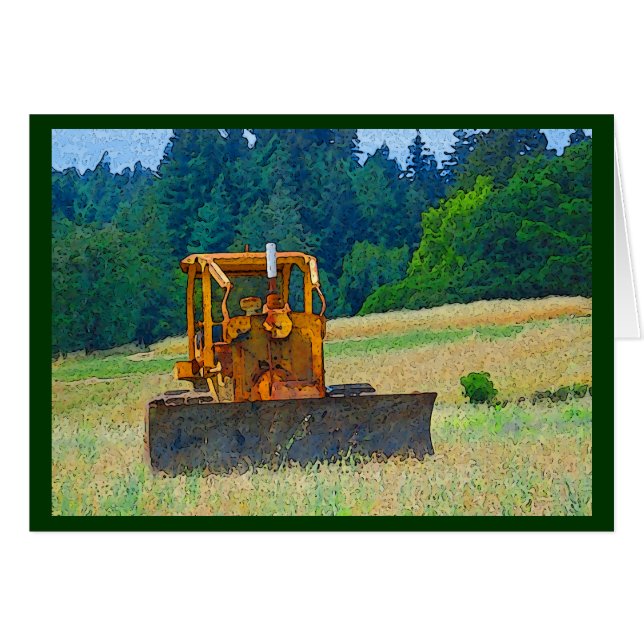 Bulldozer Land Hälsningskort (Framsidan Horizontal)