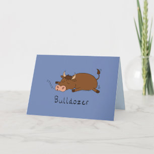 Bulldozer - Lustigt Sömnig Bull Card Kort