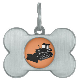bulldozer namnbricka husdjur