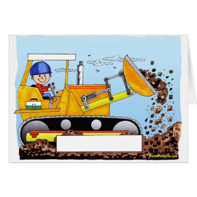Bulldozer Operator - Personlig Gift Hälsningskort (Framsidan Horizontal)