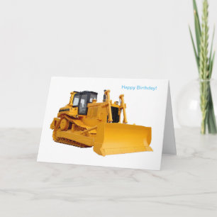 Bulldozeren avbildar för födelsedaghälsningkort kort