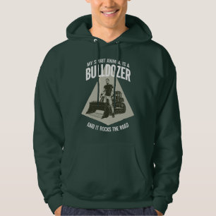 Bulldozerförare Andlig djur Vintage Silhuett Hoodie