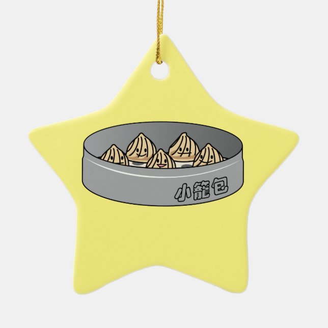Bulle för summa Xiaolongbao för kinesisk Julgransprydnad Keramik (Framsidan)