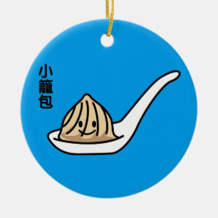 Bulle för summa Xiaolongbao för kinesisk Julgransprydnad Keramik