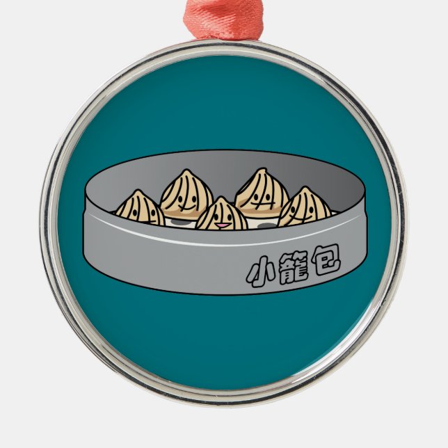 Bulle för summa Xiaolongbao för kinesisk Julgransprydnad Metall (Framsidan)