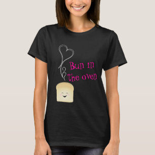 Bulle i den rosa moderskapskjortan för ugn t-shirt