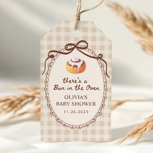 Bulle i ugnen Gingham Bageri Baby Shower Förmån Presentetikett