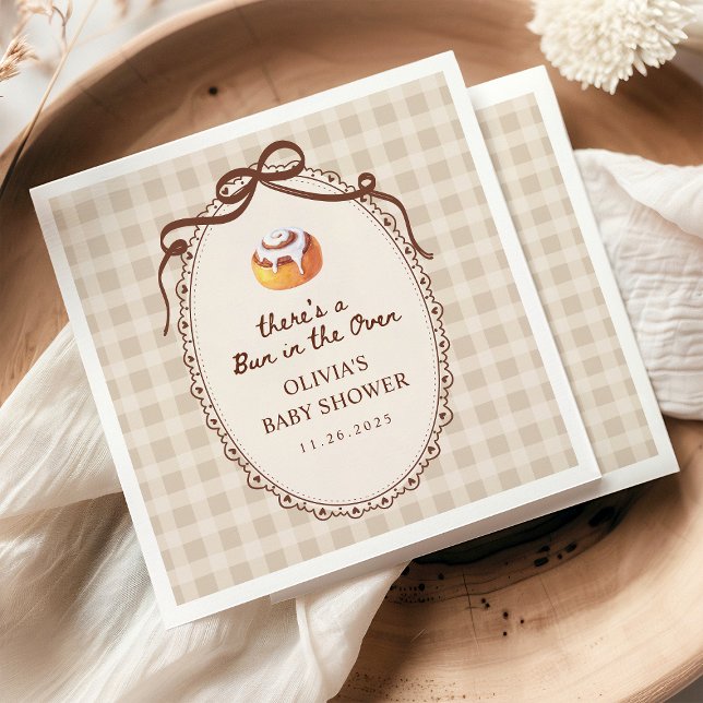 Bulle i ugnen Rutig Bakery Baby Shower Pappersservett (Skapare uppladdad)