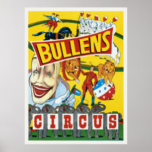 Bullens Circus Vintage affisch 1930s
