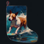 Buller Terrier Beach Surfing Painting Liten Julstrumpa<br><div class="desc">Lägg dig i den lekande världen i hund äventyr med den här fängslande målningen. En andlig hund tar sig till vågar och kör skickligt surfan på en strand som kysstes av sol. Den sjudande konsten fångar på ett vackert sätt kärnan i den upphetsning som finns vid sidan av när hund...</div>
