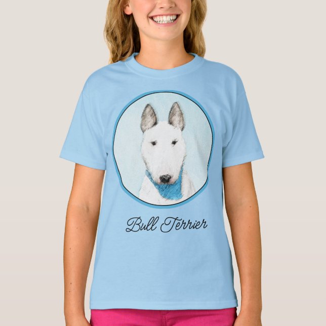 Buller Terrier Painting - Cute Original Hund Art T Shirt (Framsida)