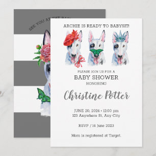 Buller Terrier Puppy Teme Baby Shower-inbjudan Inbjudningar