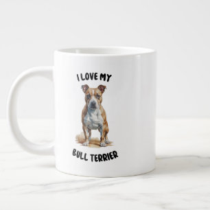 Buller Terrier Watercolor Illustration Jumbo Mugg