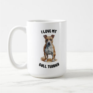 Buller Terrier Watercolor Illustration Kaffemugg
