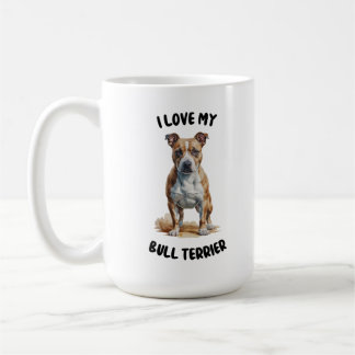 Buller Terrier Watercolor Illustration Kaffemugg
