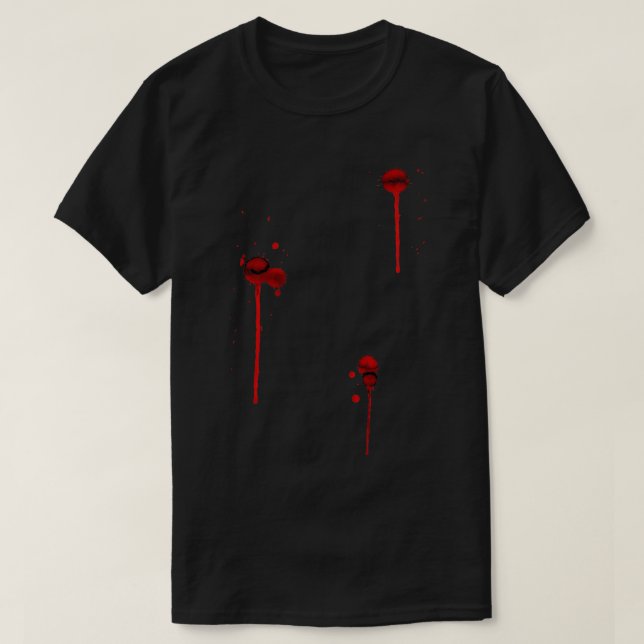 Bullet Hål Gunshot Wound Halloween Costume Blood T Shirt (Design framsida)