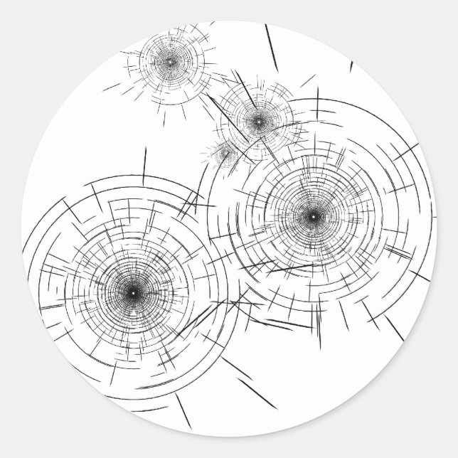 Bullet Hål Runt Klistermärke (Framsida)