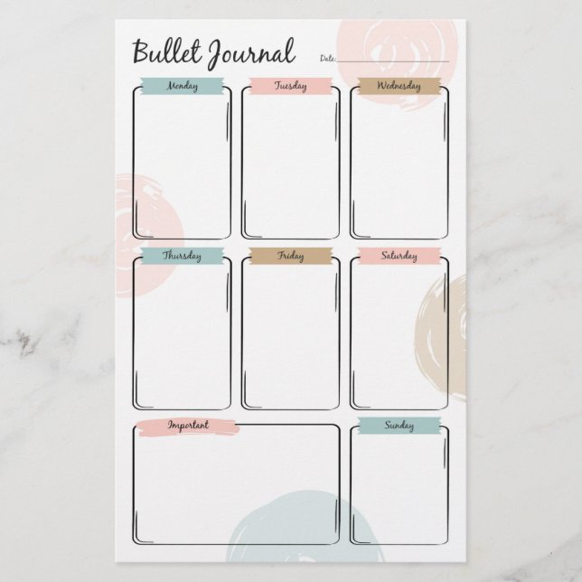 Bullet Journal för veckoplanering (Framsida)